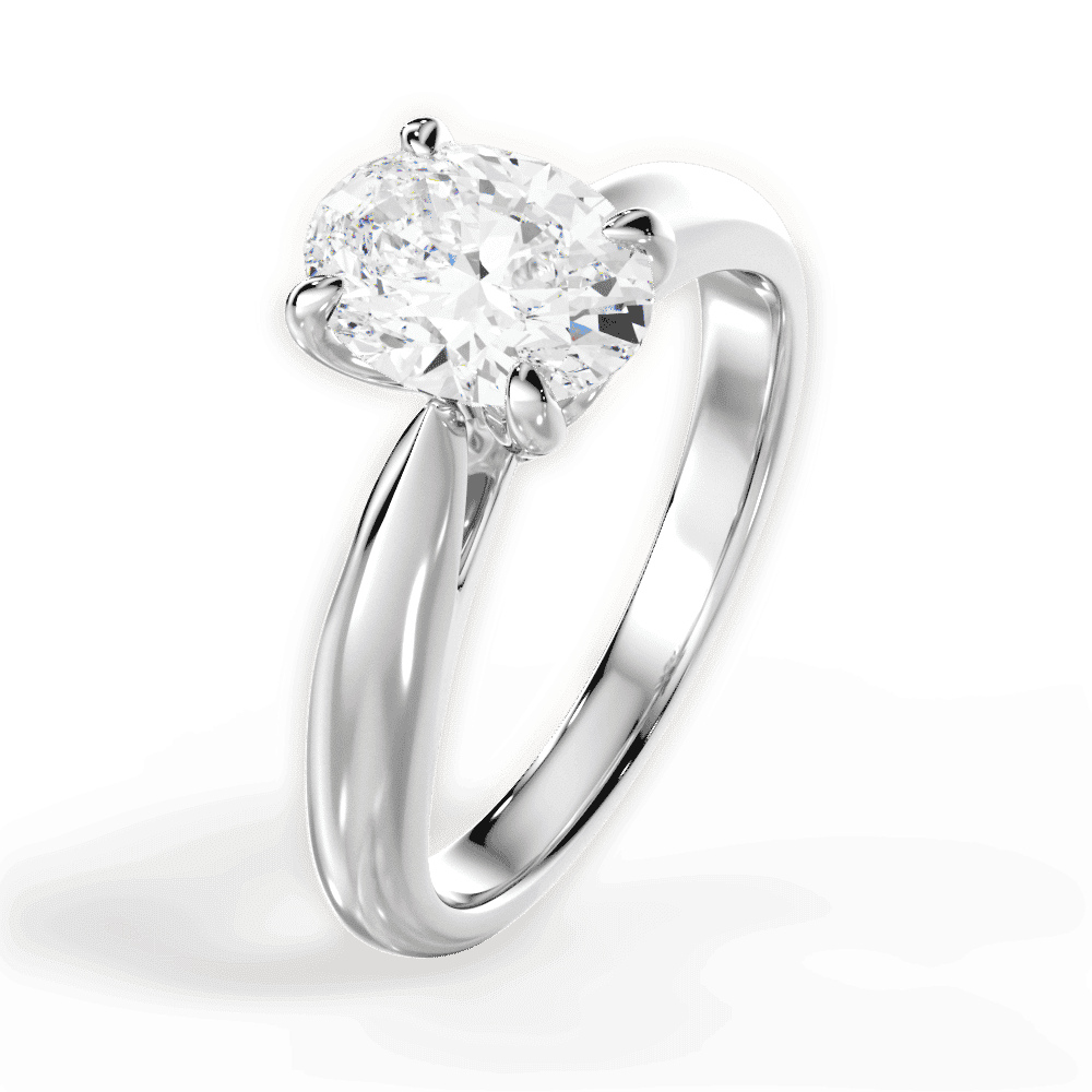 14kt White Gold/18kt White Gold/Platinum/oval/side