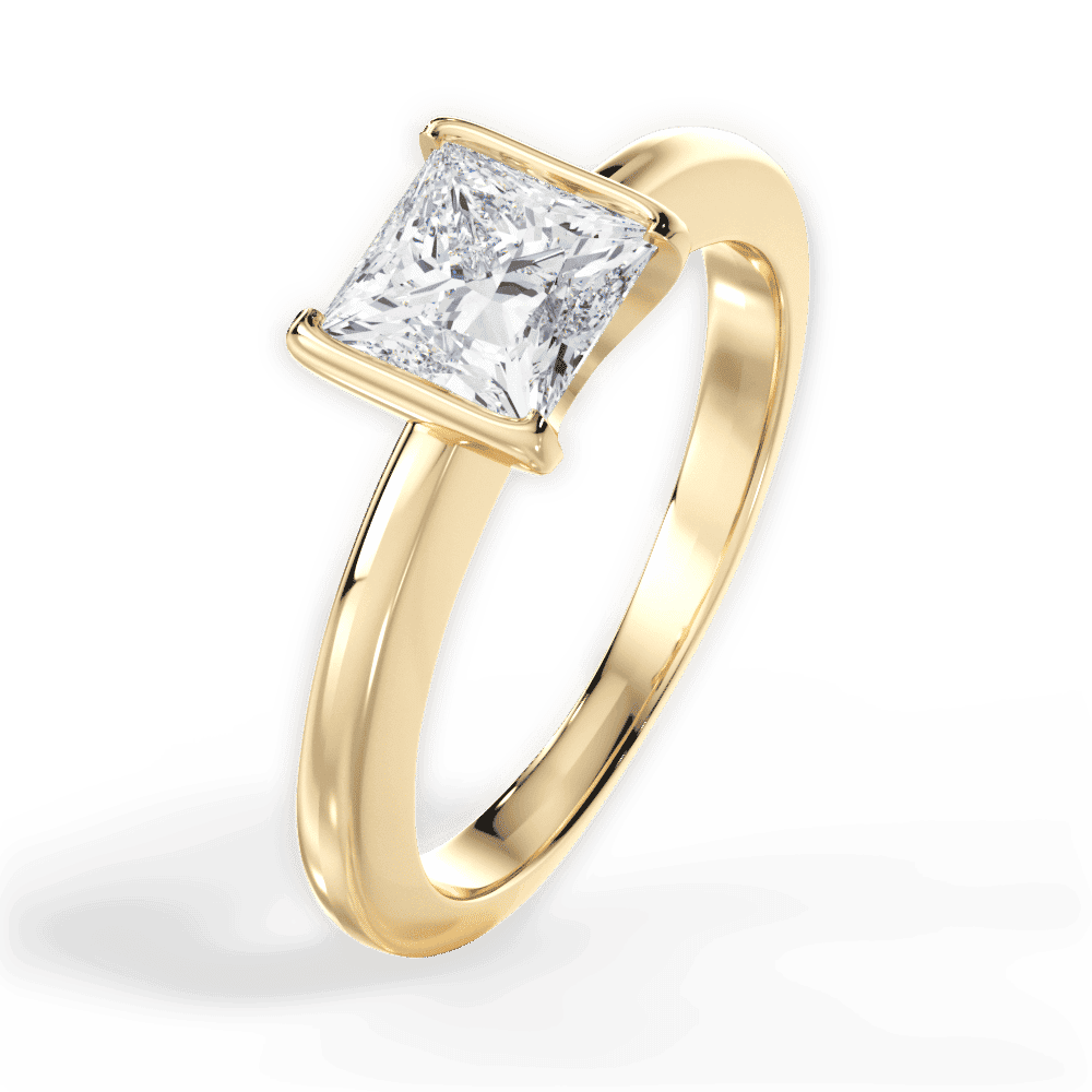 14kt Yellow Gold/18kt Yellow Gold/princess/side