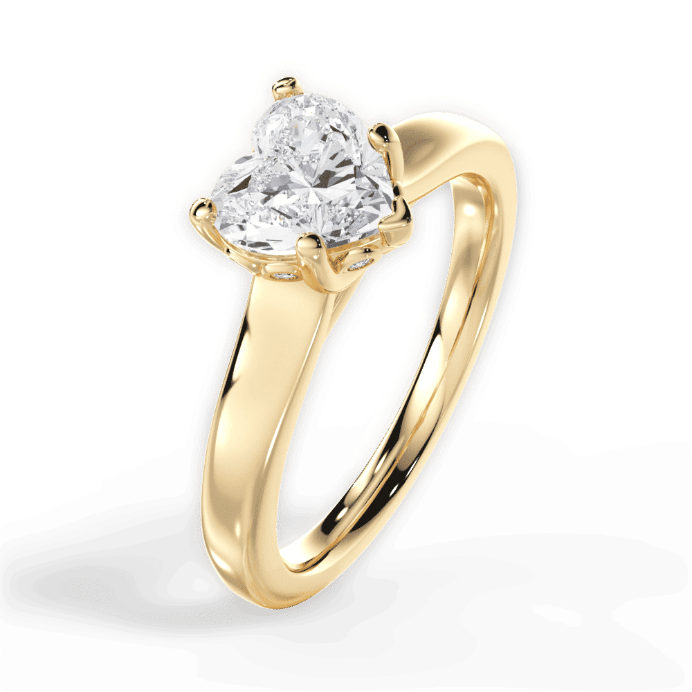 14kt Yellow Gold/18kt Yellow Gold/heart/side