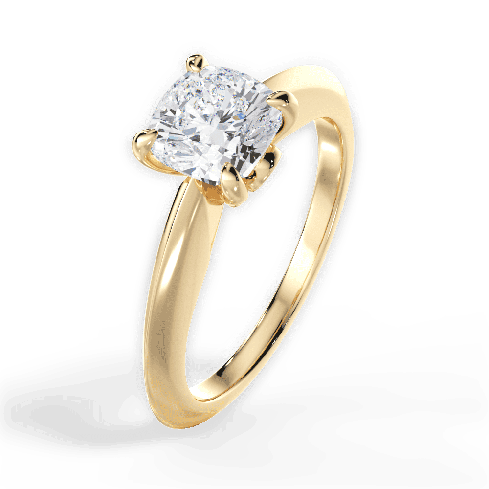 14kt Yellow Gold/18kt Yellow Gold/cushion/side