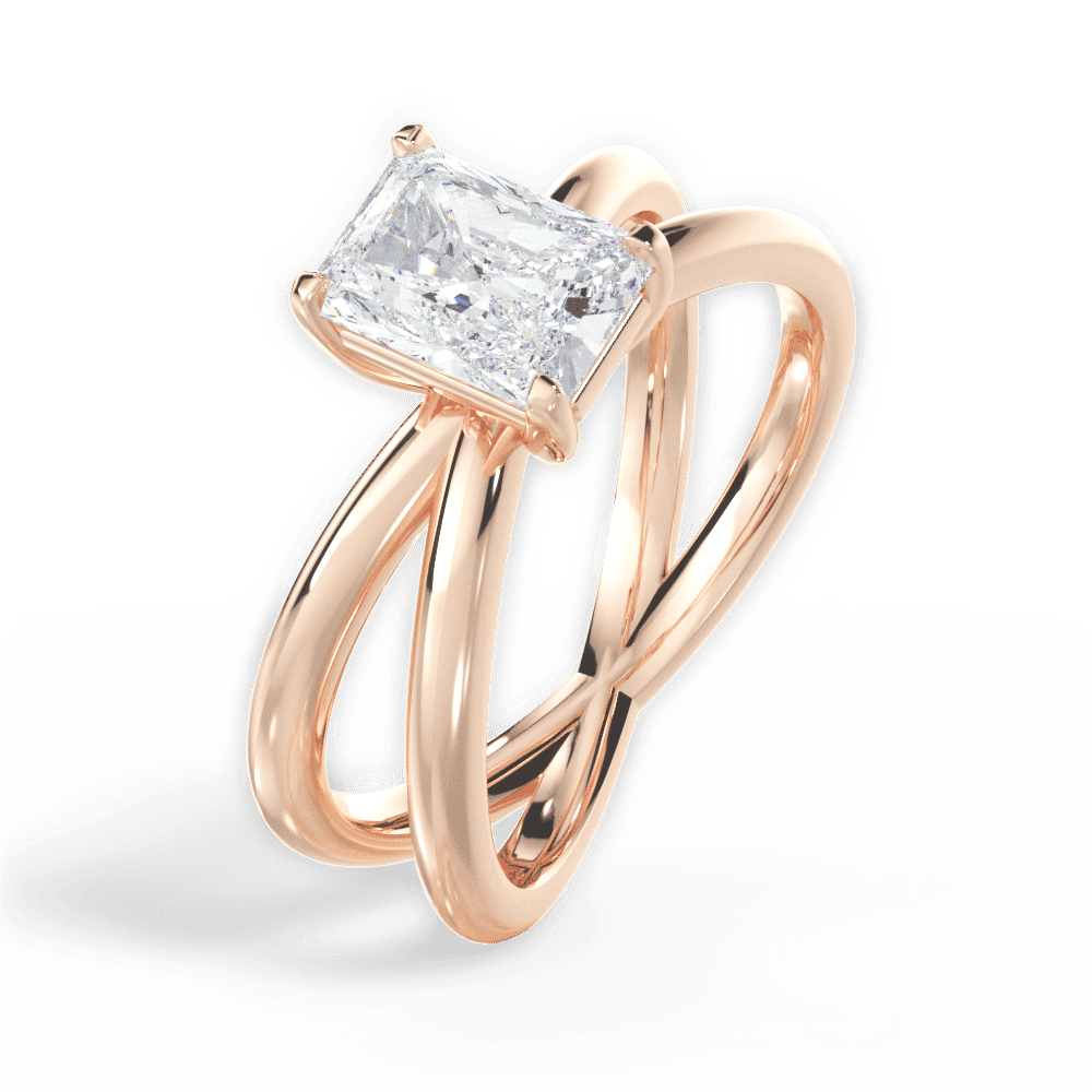 14kt Rose Gold/18kt Rose Gold/radiant/side