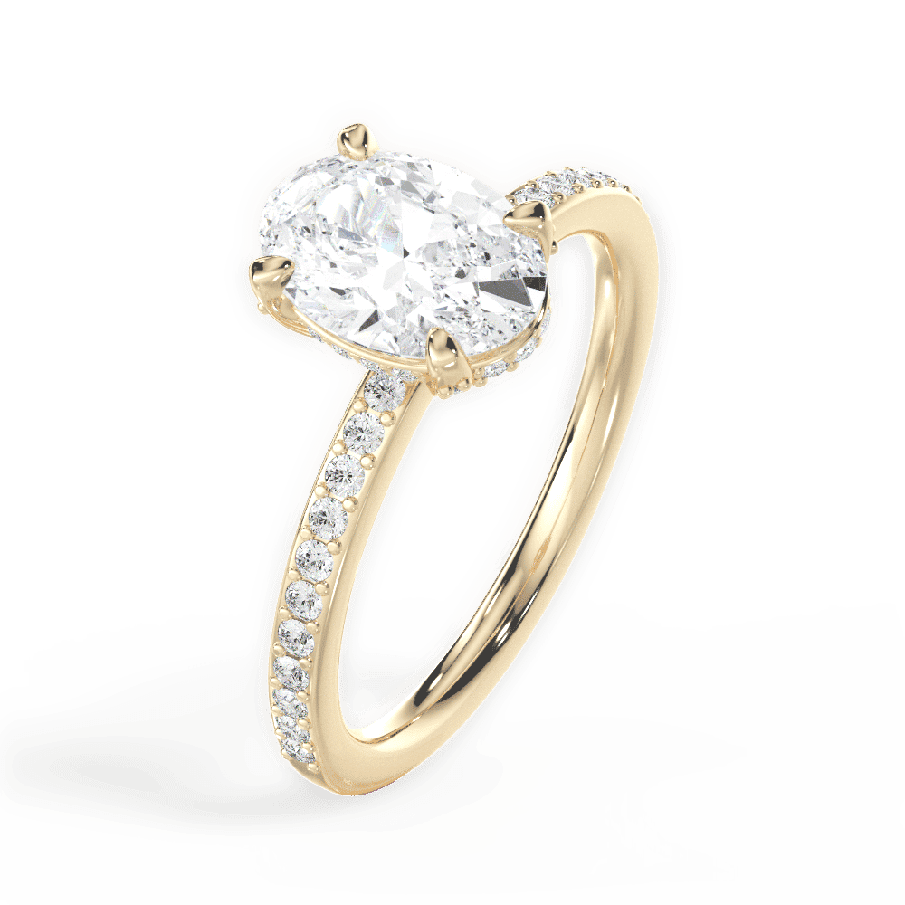 14kt Yellow Gold/18kt Yellow Gold/oval/side