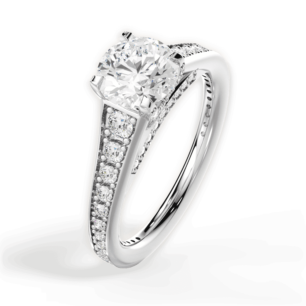 14kt White Gold/18kt White Gold/Platinum/round/side