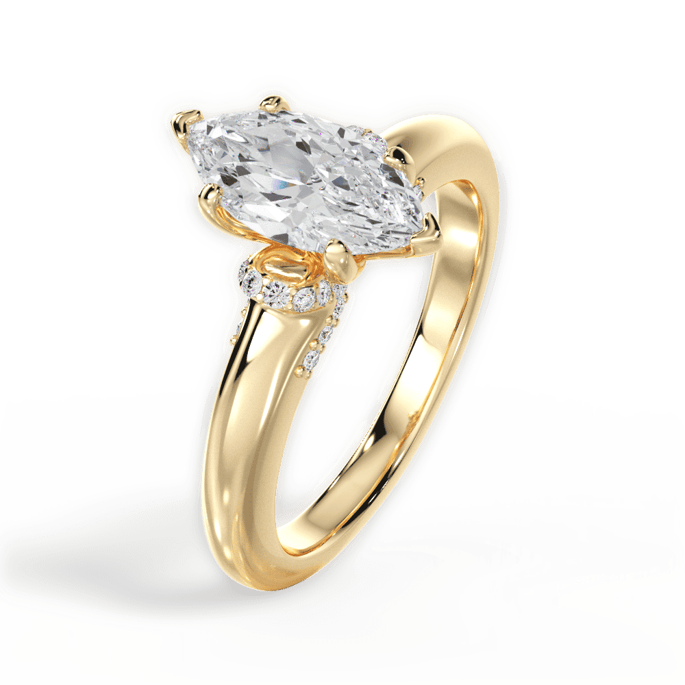 14kt Yellow Gold/18kt Yellow Gold/marquise/side