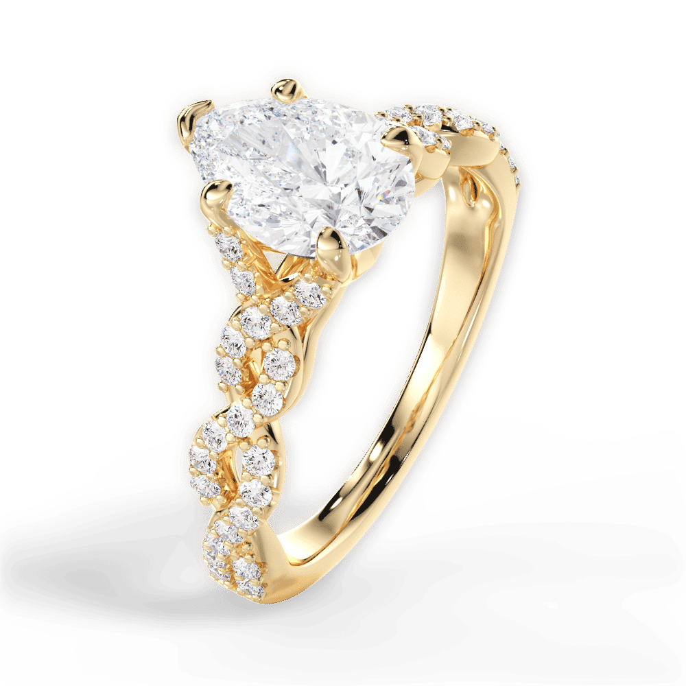 14kt Yellow Gold/18kt Yellow Gold/pear/side