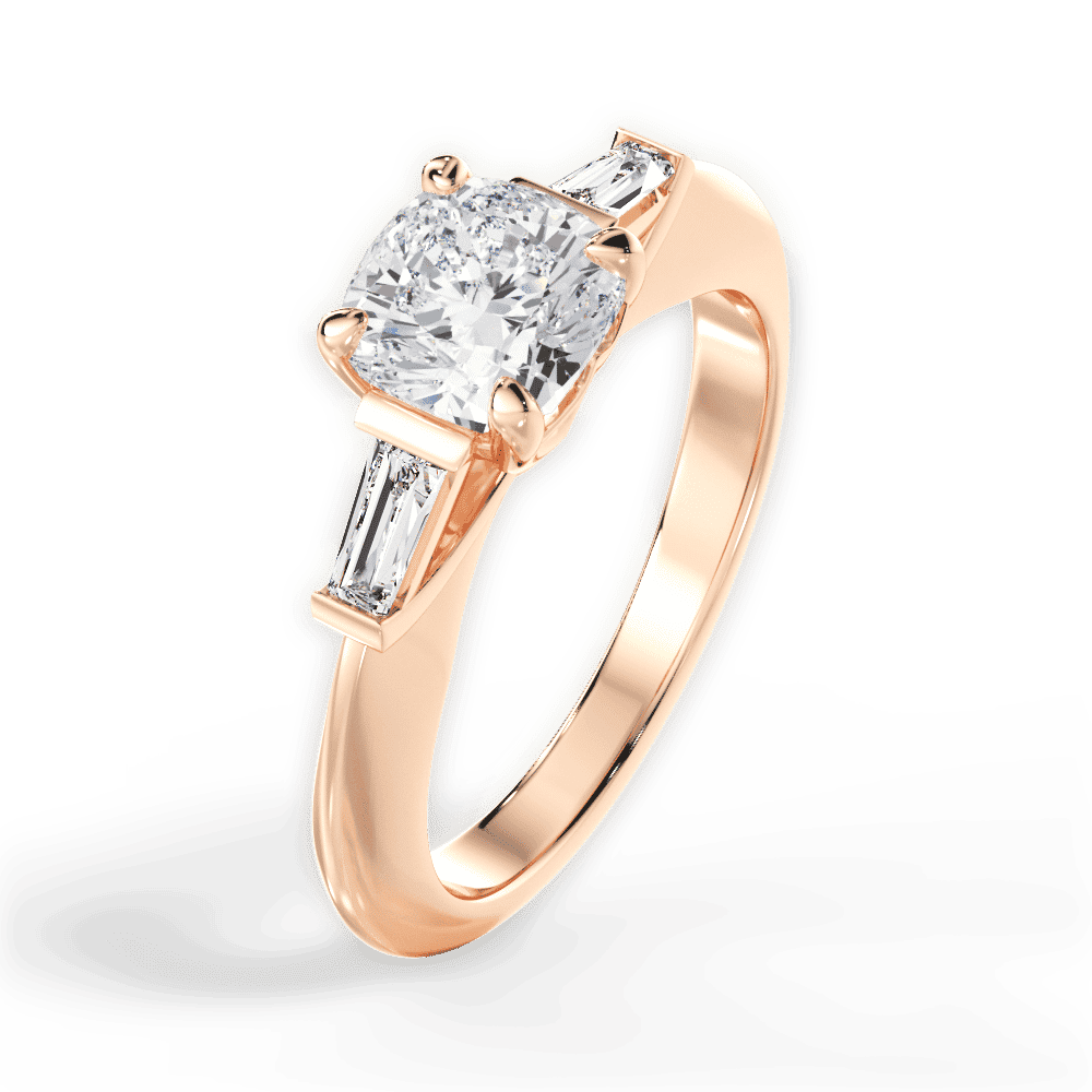 14kt Rose Gold/18kt Rose Gold/cushion/side