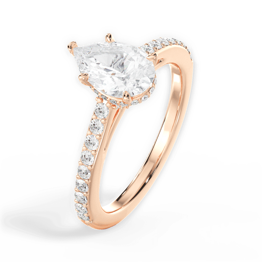 14kt Rose Gold/18kt Rose Gold/pear/side