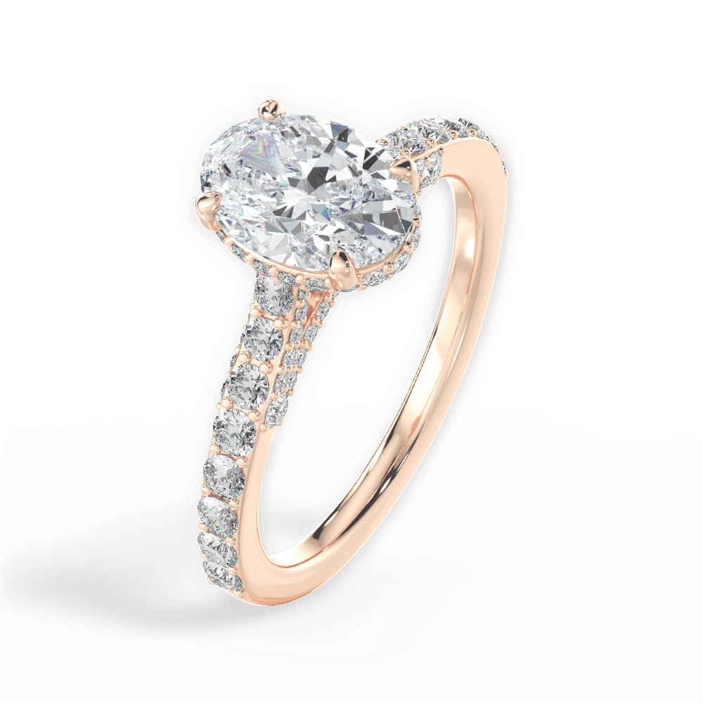 14kt Rose Gold/18kt Rose Gold/oval/side