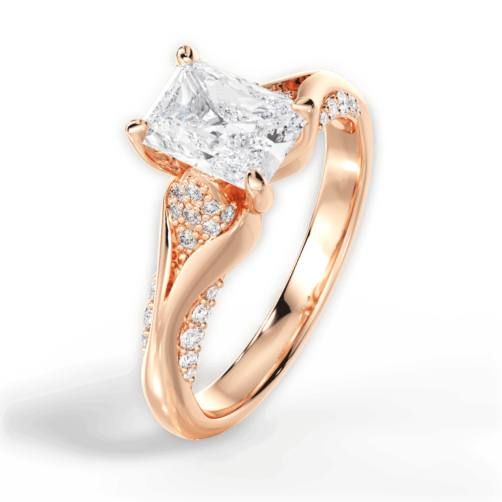 14kt Rose Gold/18kt Rose Gold/radiant/side