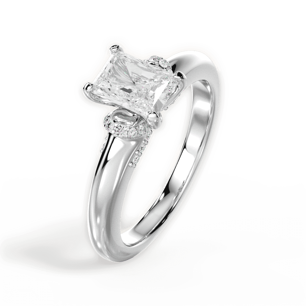 14kt White Gold/18kt White Gold/Platinum/radiant/side