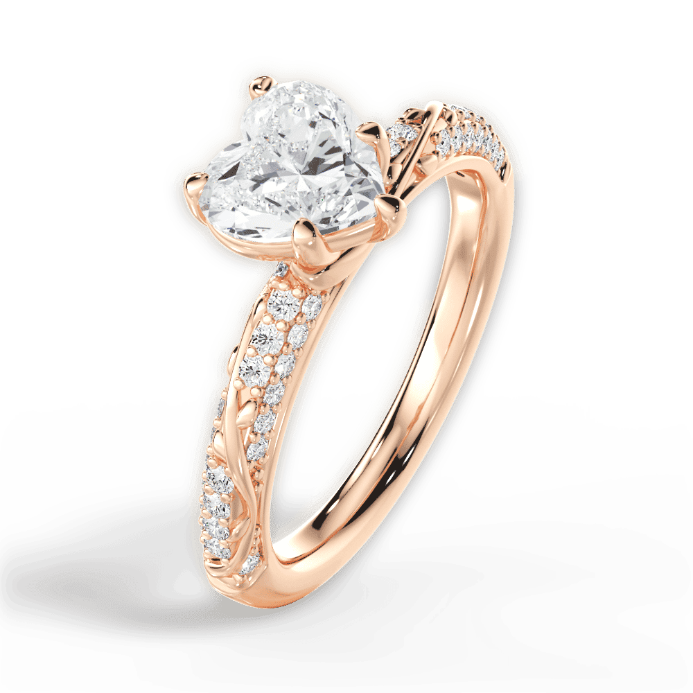 14kt Rose Gold/18kt Rose Gold/heart/side