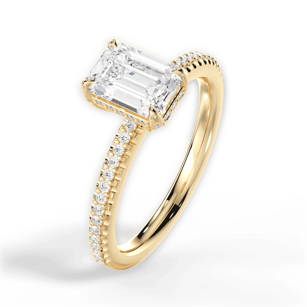 14kt Yellow Gold/18kt Yellow Gold/emerald/side