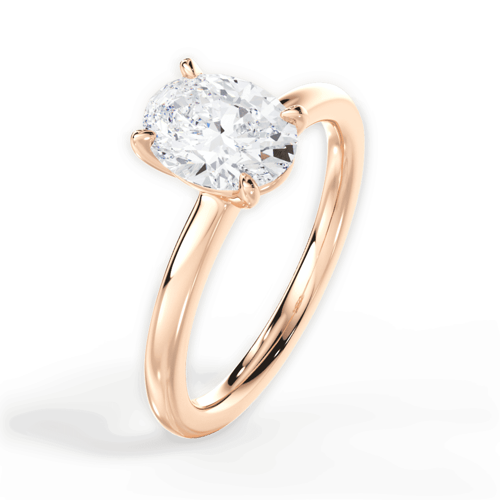 14kt Rose Gold/18kt Rose Gold/oval/side