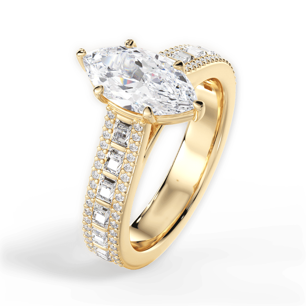 14kt Yellow Gold/18kt Yellow Gold/marquise/side