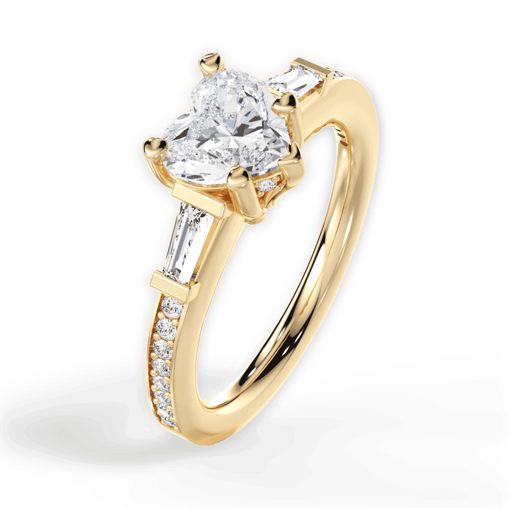14kt Yellow Gold/18kt Yellow Gold/heart/side