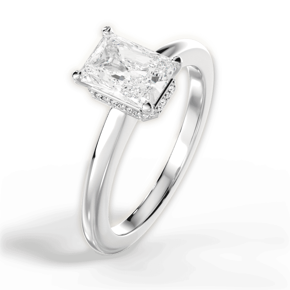 14kt White Gold/18kt White Gold/Platinum/radiant/side