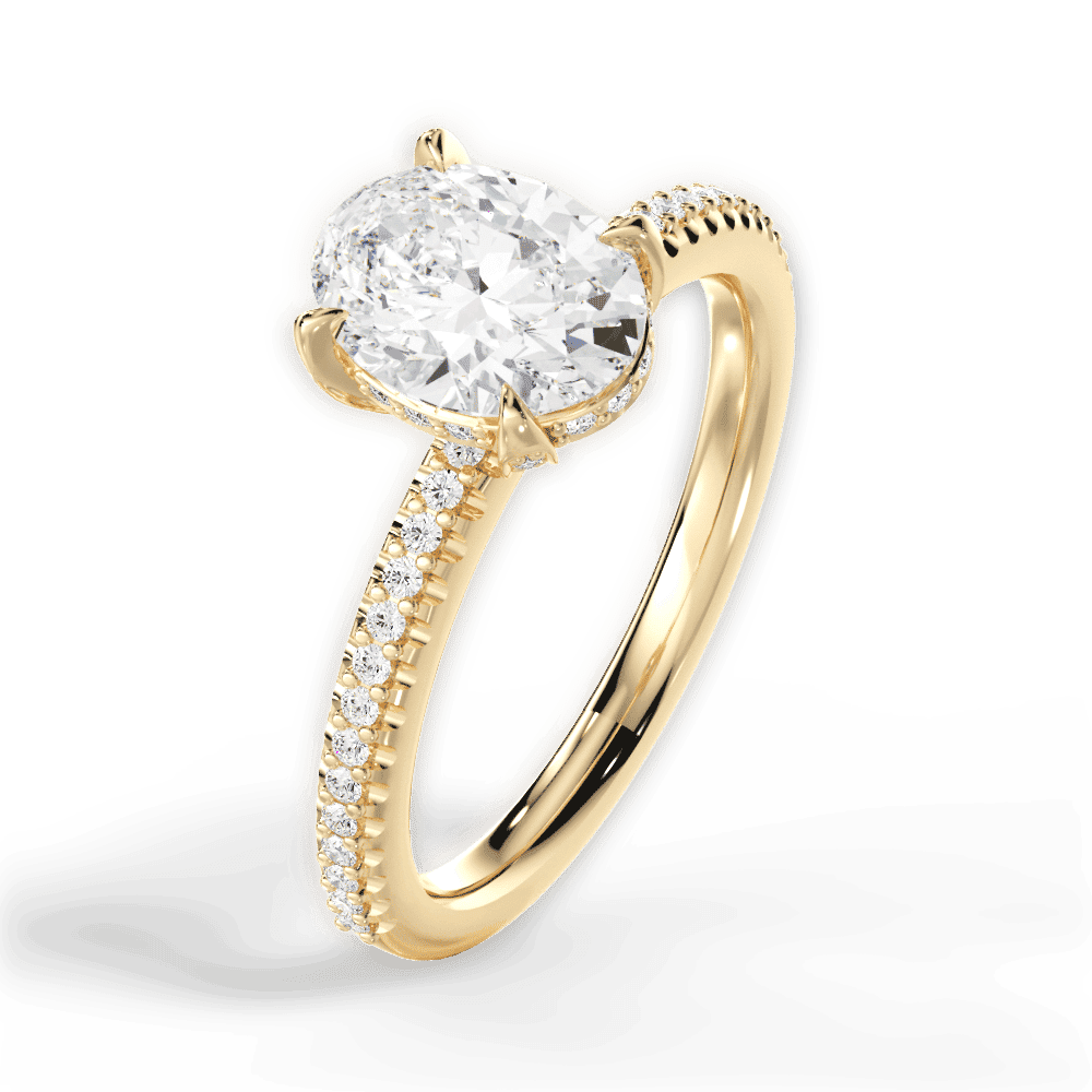 14kt Yellow Gold/18kt Yellow Gold/oval/side