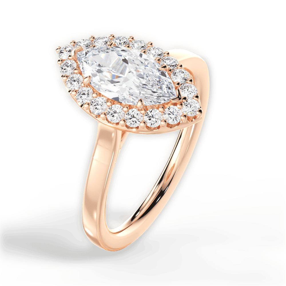 14kt Rose Gold/18kt Rose Gold/marquise/side