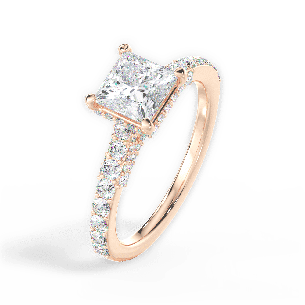 14kt Rose Gold/18kt Rose Gold/princess/side