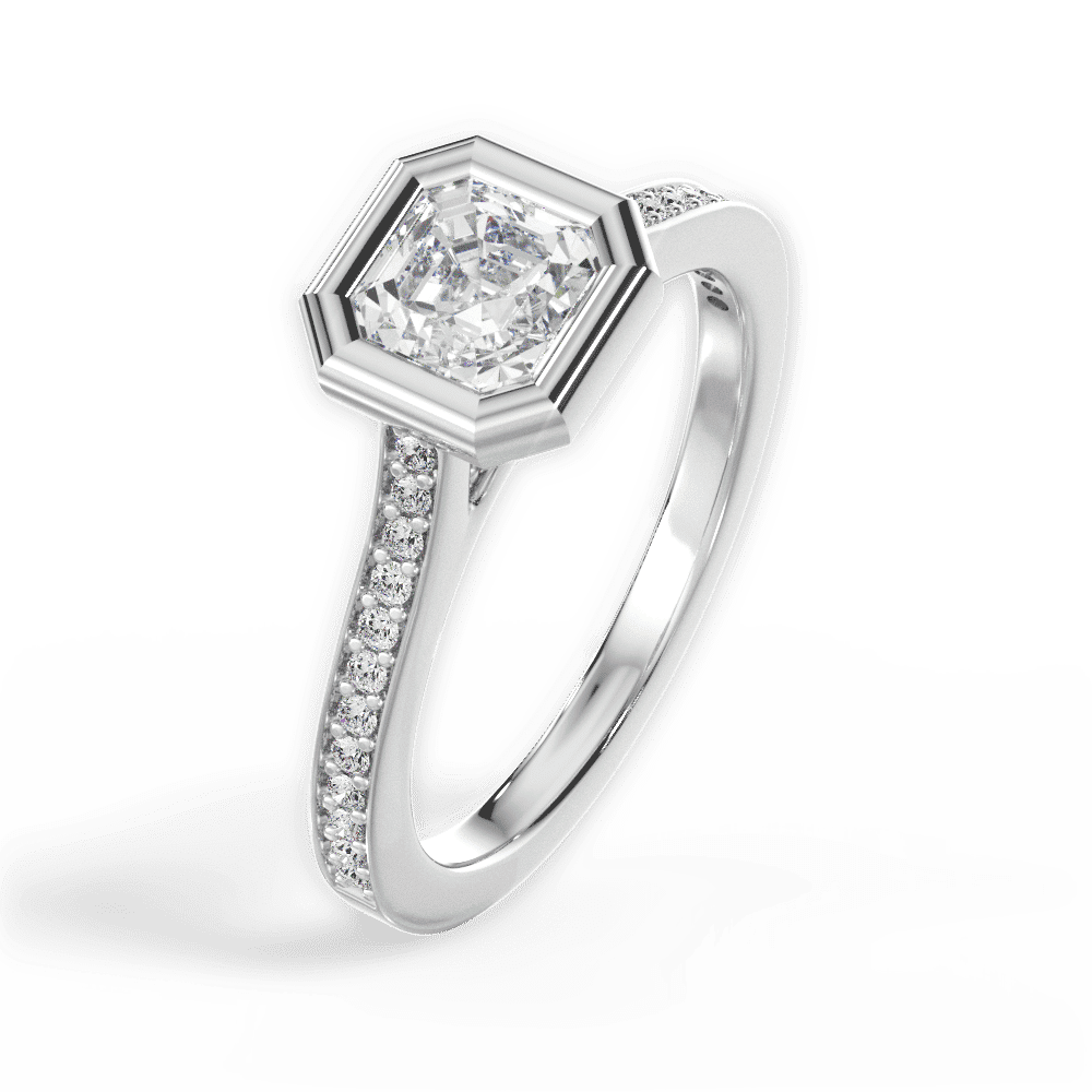 14kt White Gold/18kt White Gold/Platinum/asscher/side