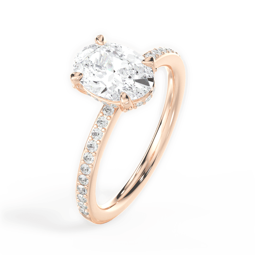 14kt Rose Gold/18kt Rose Gold/oval/side