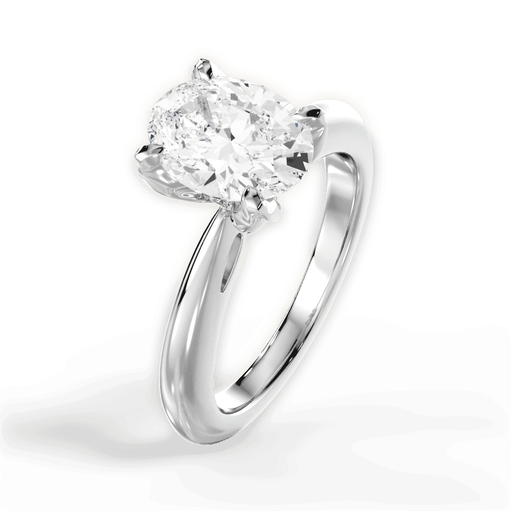 14kt White Gold/18kt White Gold/Platinum/oval/side