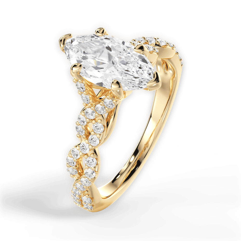 14kt Yellow Gold/18kt Yellow Gold/marquise/side