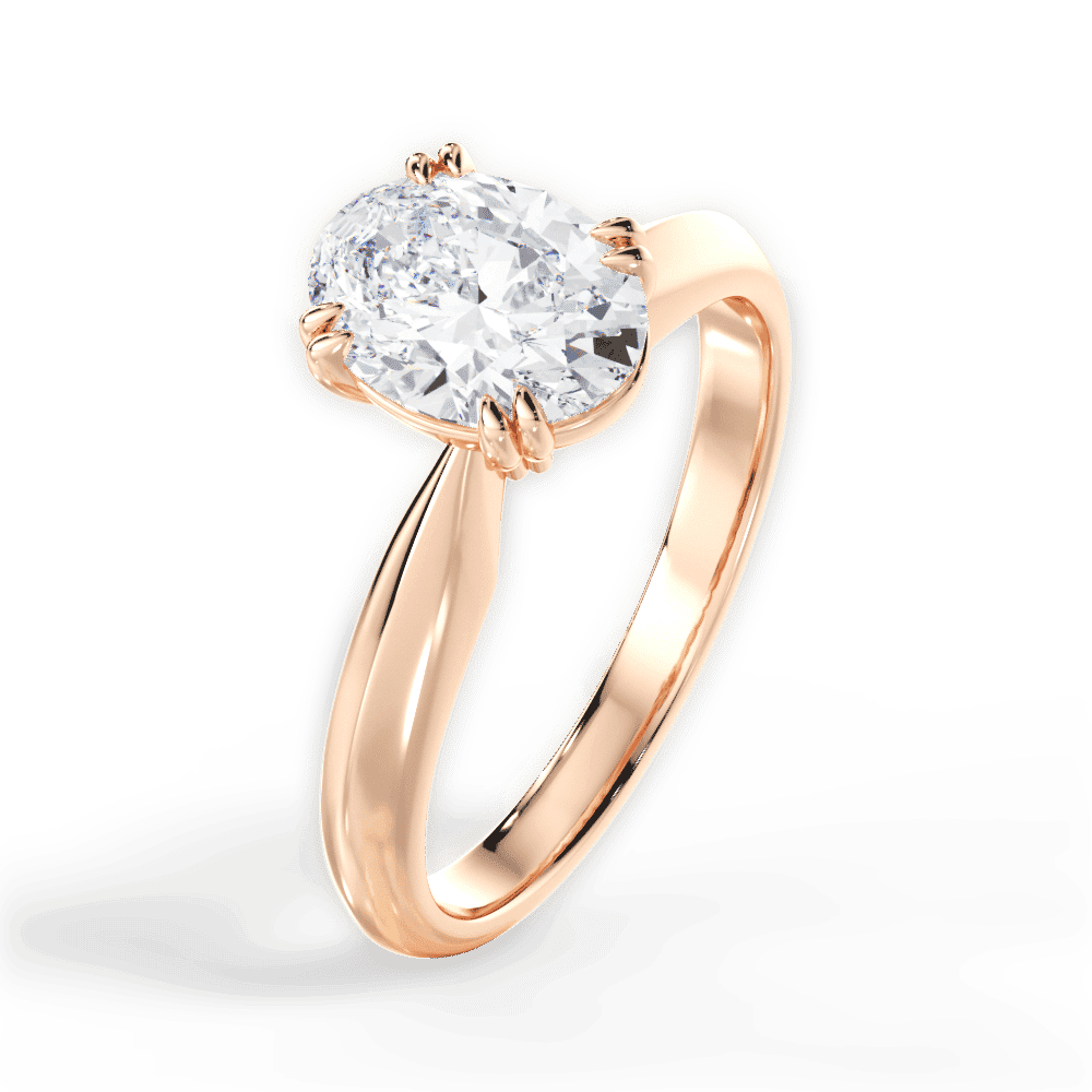 14kt Rose Gold/18kt Rose Gold/oval/side