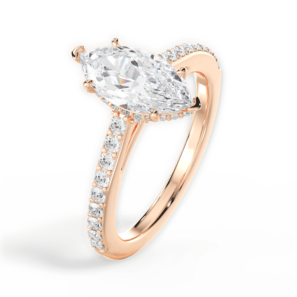 14kt Rose Gold/18kt Rose Gold/marquise/side