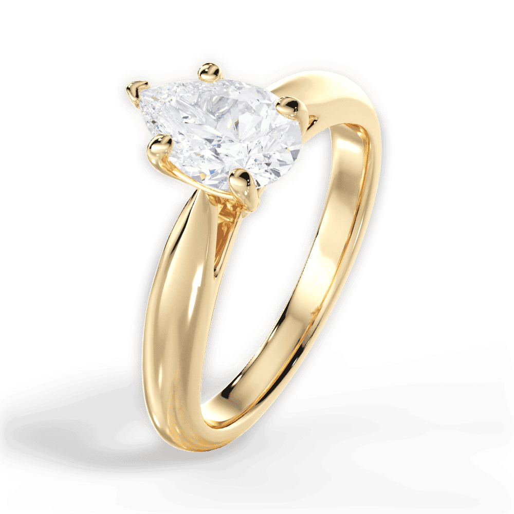 14kt Yellow Gold/18kt Yellow Gold/pear/side