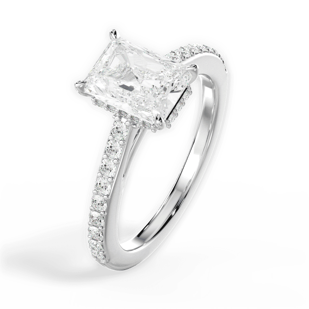 14kt White Gold/18kt White Gold/Platinum/radiant/side