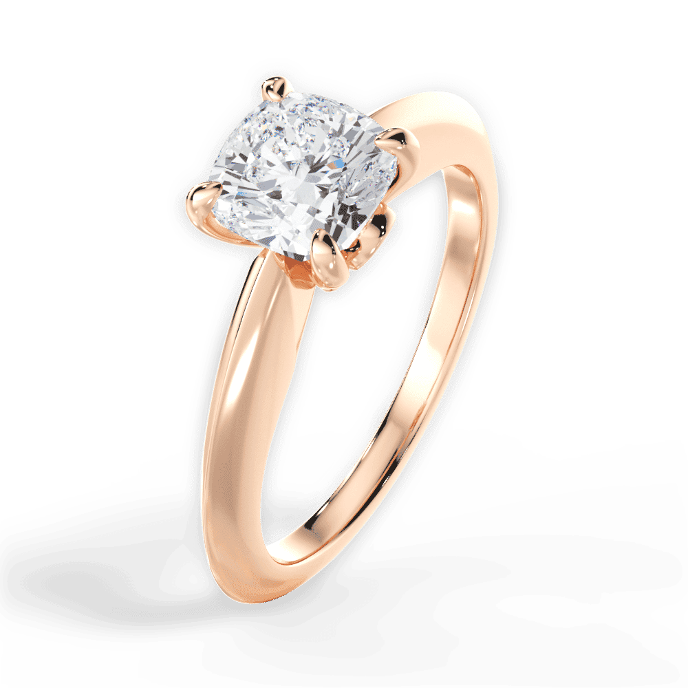 14kt Rose Gold/18kt Rose Gold/cushion/side