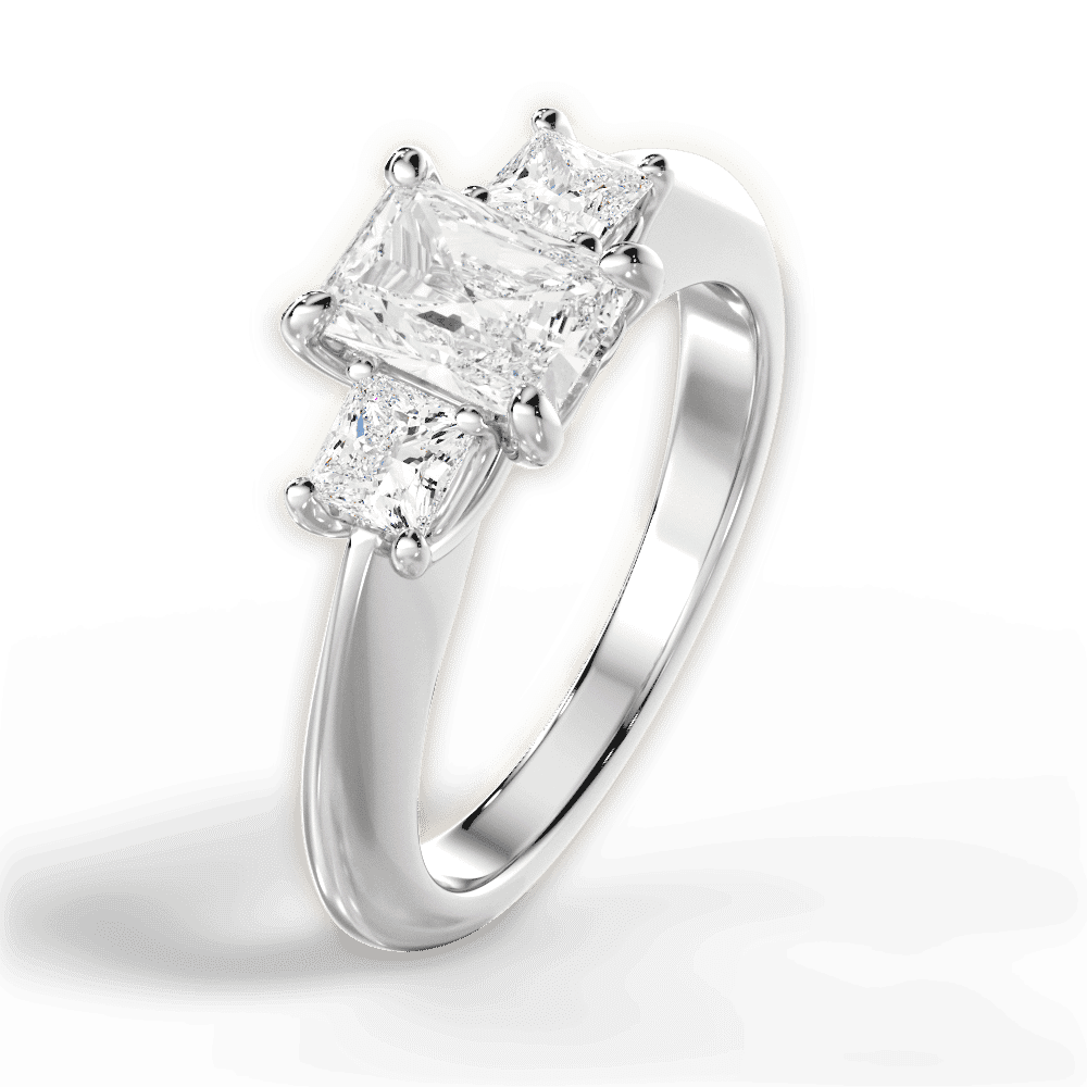 14kt White Gold/18kt White Gold/Platinum/radiant/side