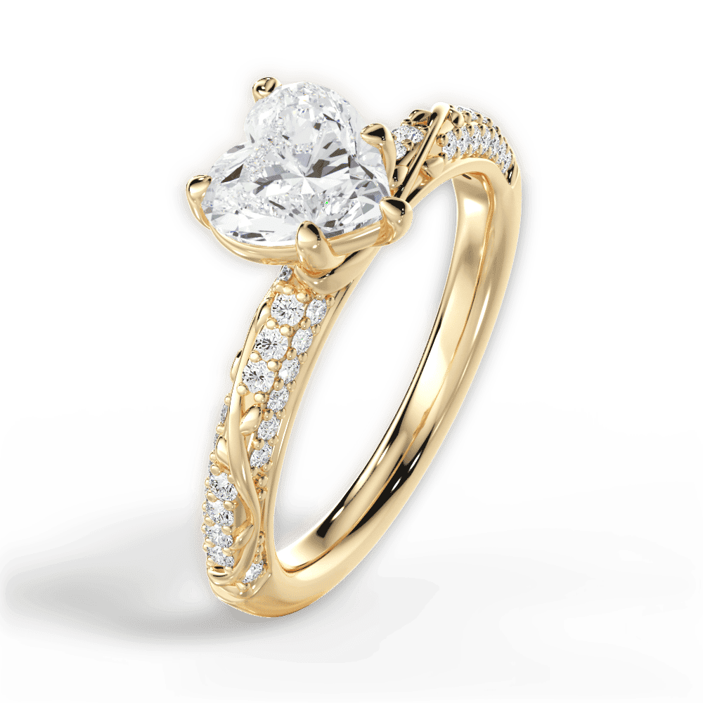 14kt Yellow Gold/18kt Yellow Gold/heart/side