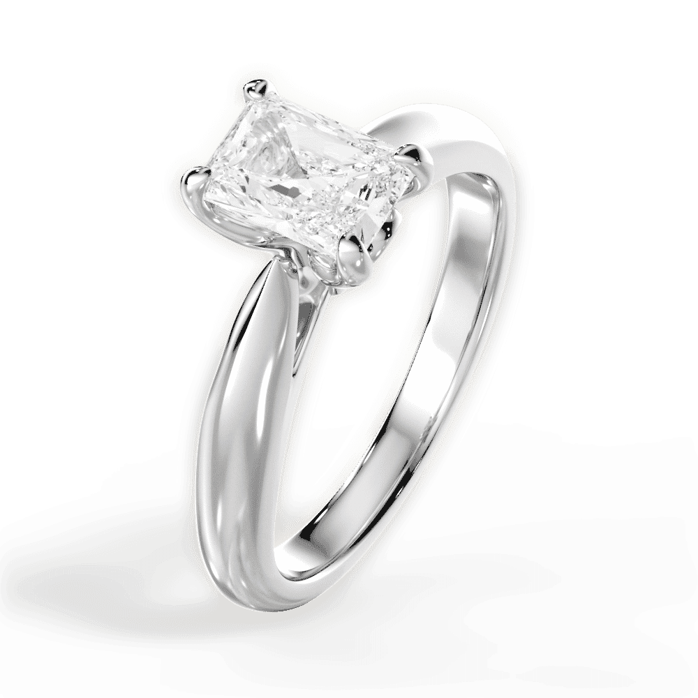 14kt White Gold/18kt White Gold/Platinum/radiant/side