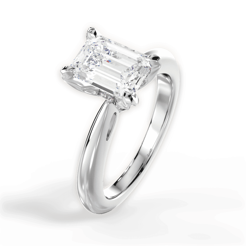 14kt White Gold/18kt White Gold/Platinum/emerald/side