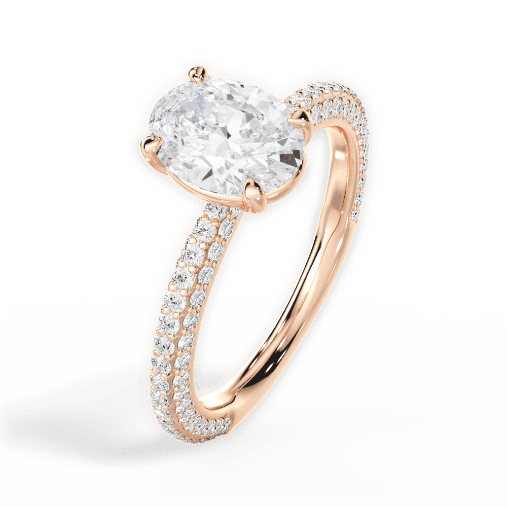 14kt Rose Gold/18kt Rose Gold/oval/side