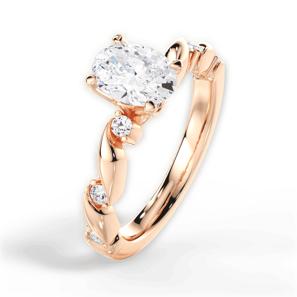 14kt Rose Gold/18kt Rose Gold/oval/side