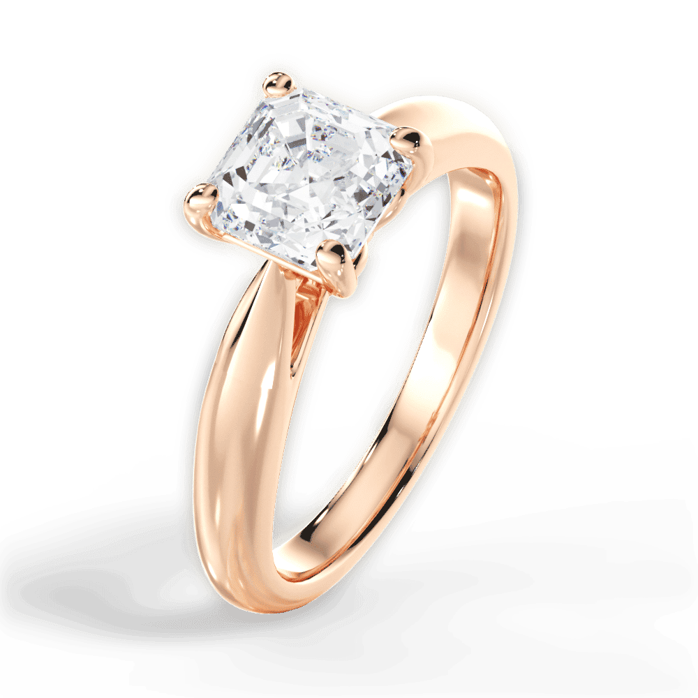 14kt Rose Gold/18kt Rose Gold/asscher/side