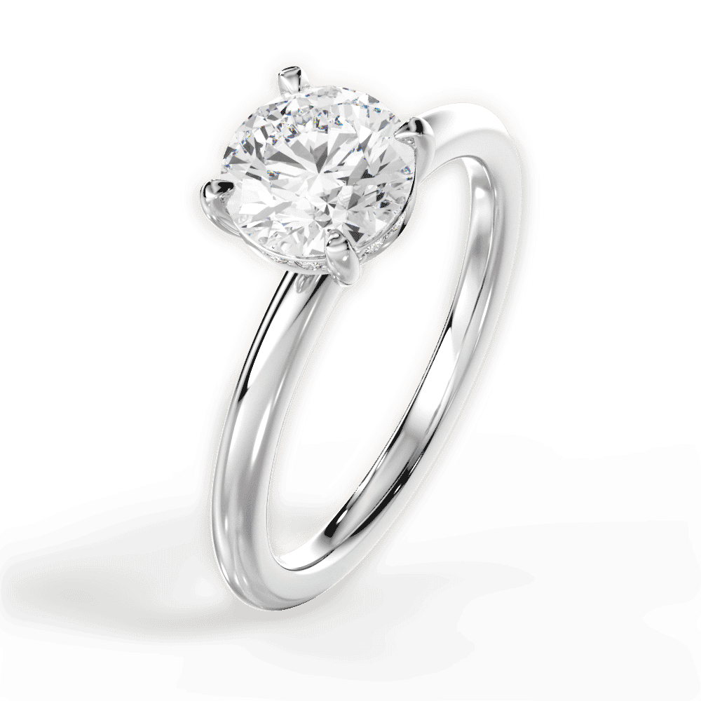 14kt White Gold/18kt White Gold/Platinum/round/side