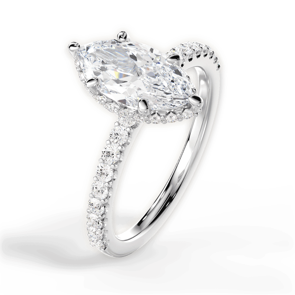 14kt White Gold/18kt White Gold/Platinum/marquise/side