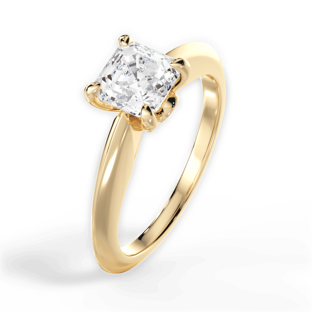 14kt Yellow Gold/18kt Yellow Gold/asscher/side