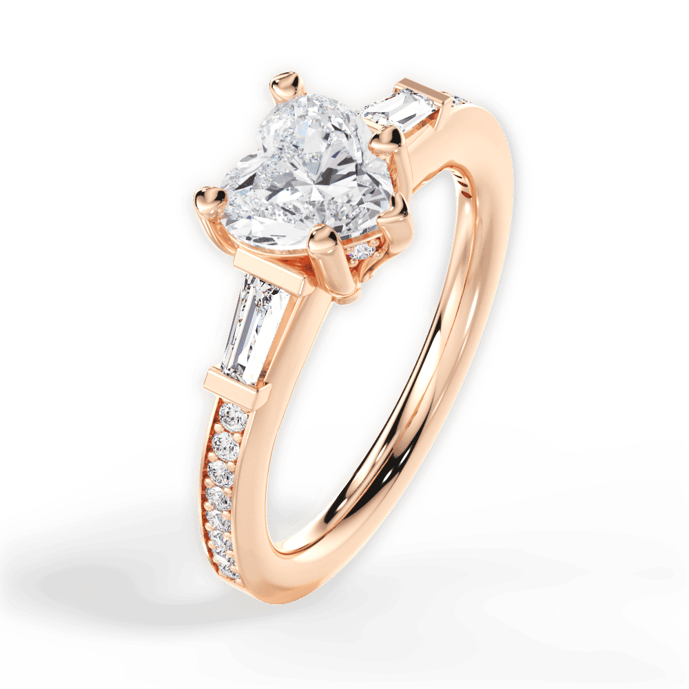 14kt Rose Gold/18kt Rose Gold/heart/side