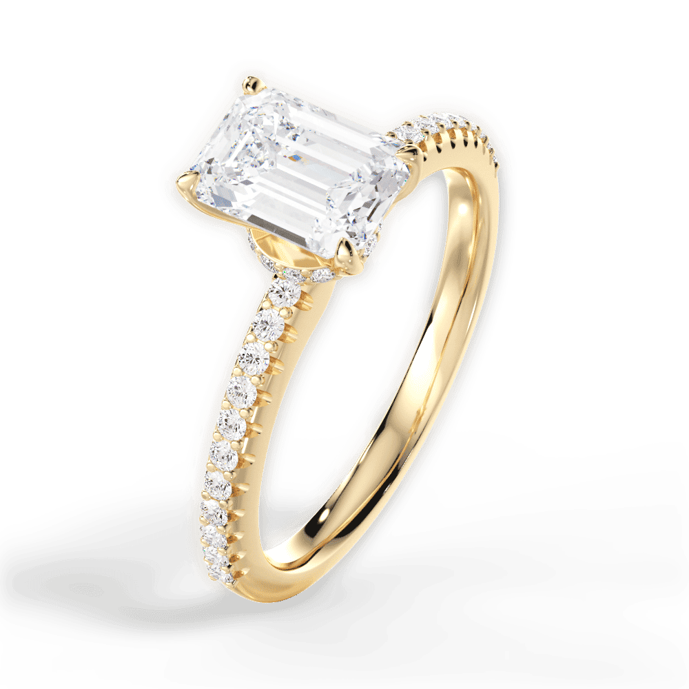 14kt Yellow Gold/18kt Yellow Gold/emerald/side