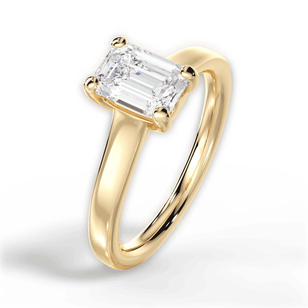 14kt Yellow Gold/18kt Yellow Gold/emerald/side