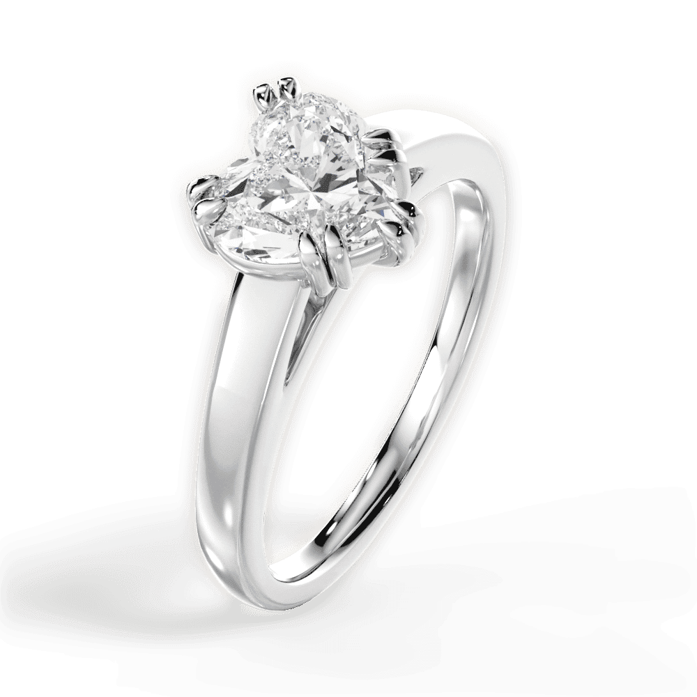 14kt White Gold/18kt White Gold/Platinum/heart/side