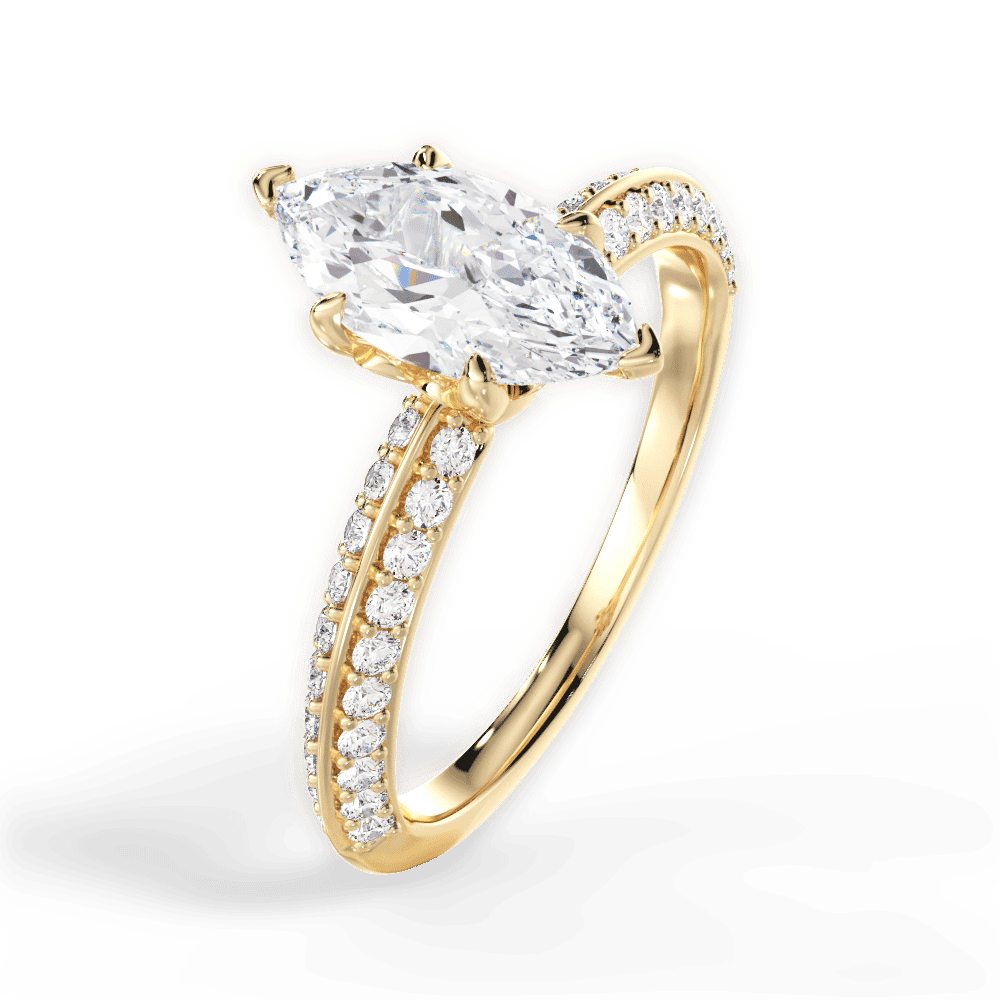 14kt Yellow Gold/18kt Yellow Gold/marquise/side