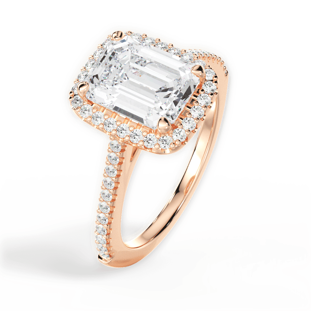 14kt Rose Gold/18kt Rose Gold/emerald/side