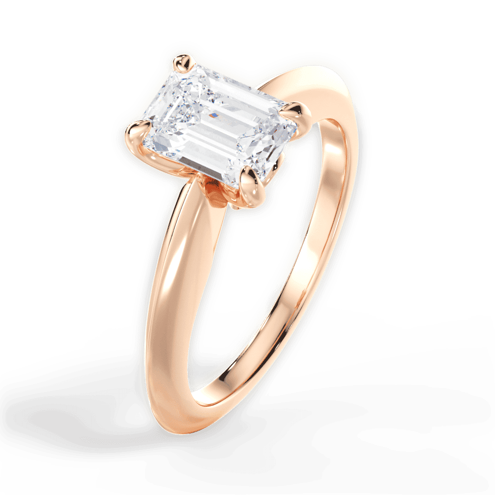 14kt Rose Gold/18kt Rose Gold/emerald/side