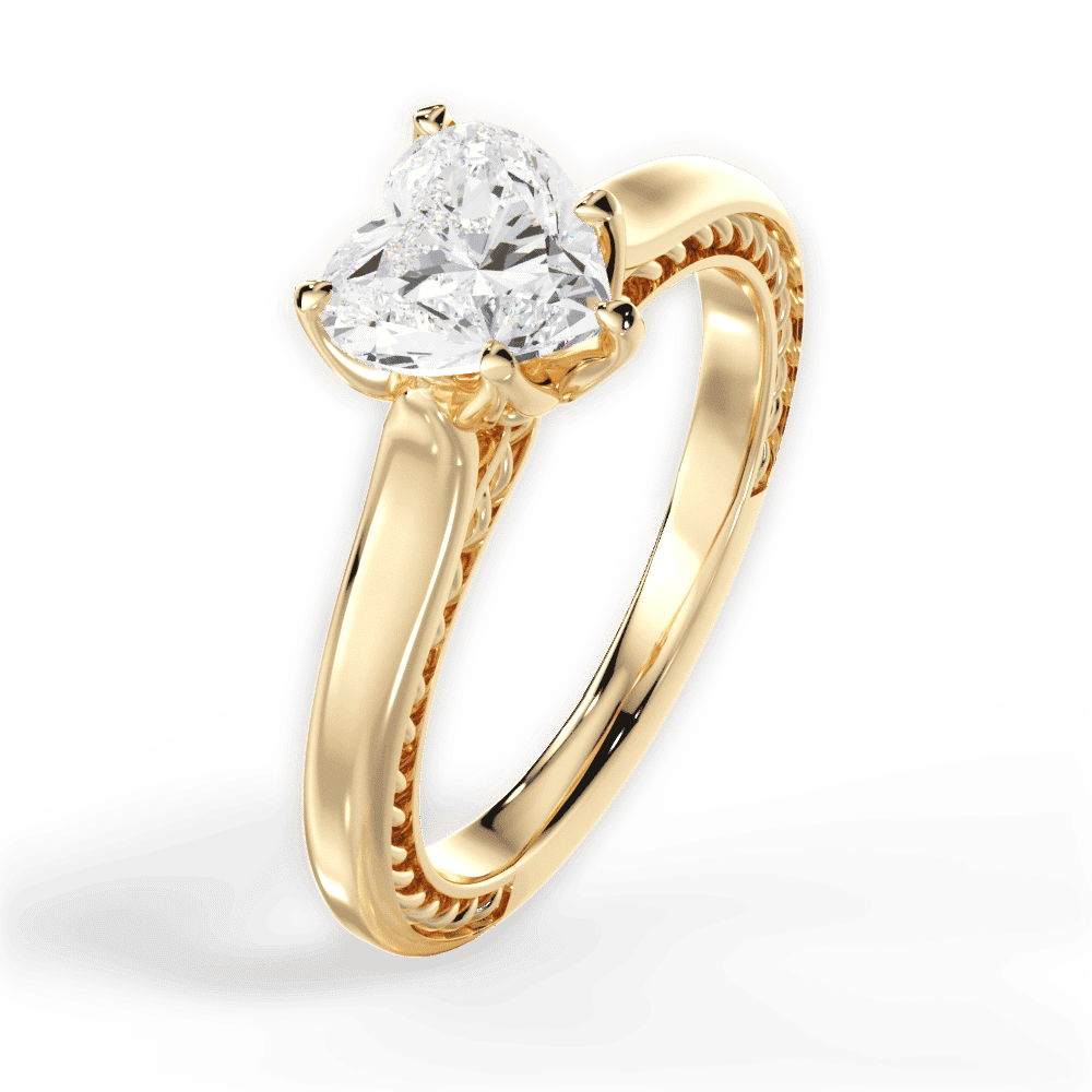 14kt Yellow Gold/18kt Yellow Gold/heart/side